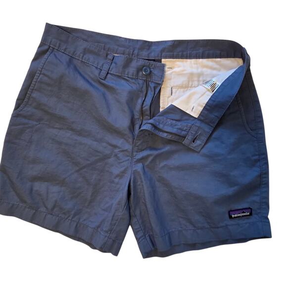 Patagonia All-wear Hemp & Cotton blend shorts, lightweight 6" inseam, sz 32 blue - Picture 3 of 10